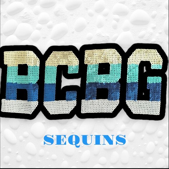 VINTAGE BCCG MaxAzria Black Lounge 3/4 length Sequin LOVE BCBG Logo Sweats - 30" - Picture 4 of 7